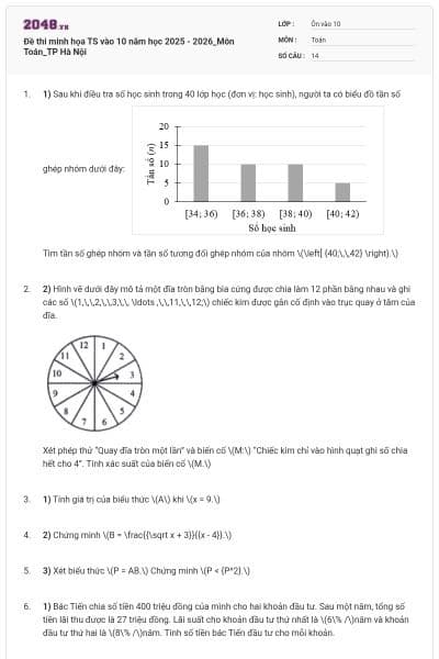 Đề thi minh họa TS vào 10 năm học 2025 - 2026_Môn Toán_TP Hà Nội