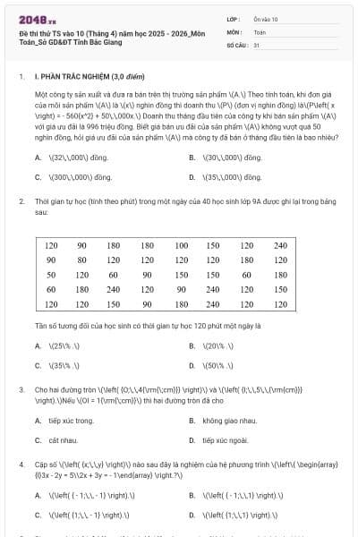 Đề thi thử TS vào 10 (Tháng 4) năm học 2025 - 2026_Môn Toán_Sở GD&ĐT Tỉnh Bắc Giang