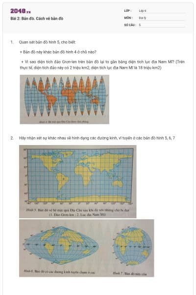 Bài 2: Bản đồ. Cách vẽ bản đồ