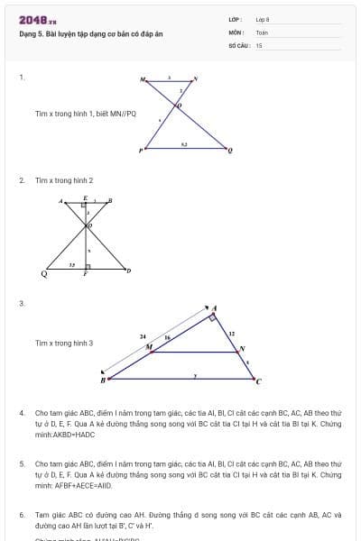 Dạng 5. Bài luyện tập dạng cơ bản có đáp án