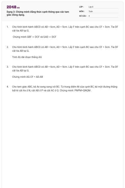 Dạng 3: Chứng minh đẳng thức cạnh thông qua các tam giác đồng dạng.