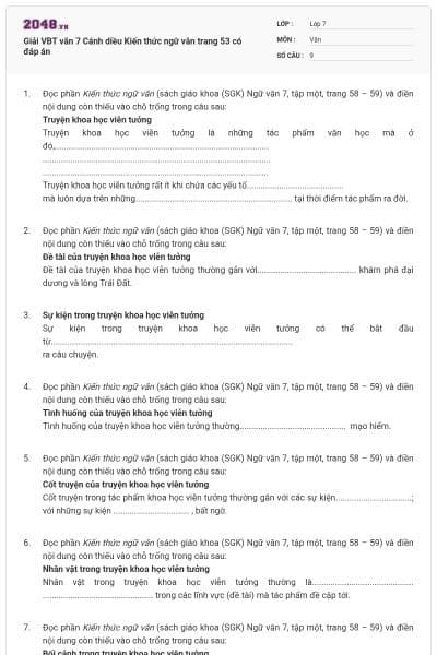 Giải VBT văn 7 Cánh diều Kiến thức ngữ văn trang 53 có đáp án