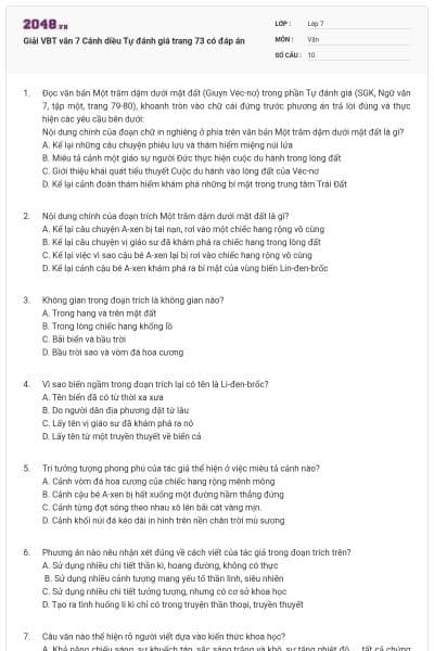 Giải VBT văn 7 Cánh diều Tự đánh giá trang 73 có đáp án