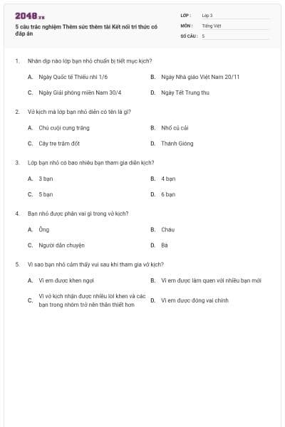 5 câu trắc nghiệm Thêm sức thêm tài Kết nối tri thức có đáp án