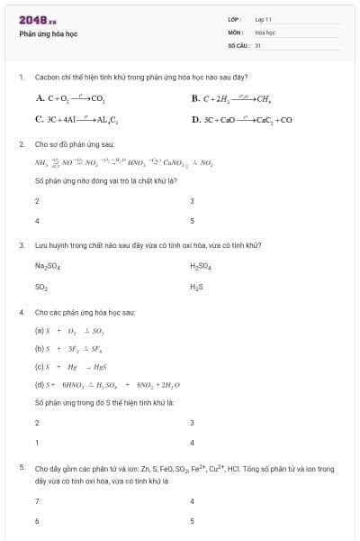 Phản ứng hóa học