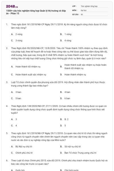 1500+ câu trắc nghiệm tổng hợp Quản lý thị trường có đáp án - Phần 15