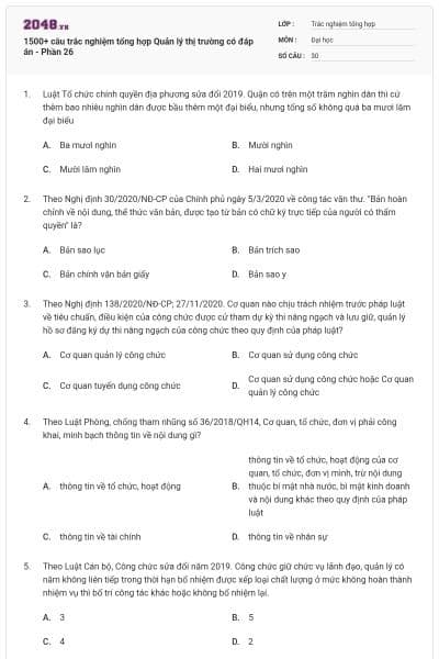 1500+ câu trắc nghiệm tổng hợp Quản lý thị trường có đáp án - Phần 26