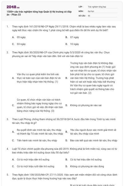 1500+ câu trắc nghiệm tổng hợp Quản lý thị trường có đáp án - Phần 33