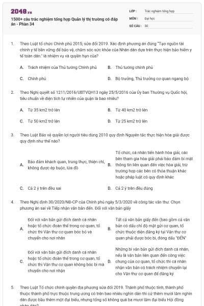 1500+ câu trắc nghiệm tổng hợp Quản lý thị trường có đáp án - Phần 34