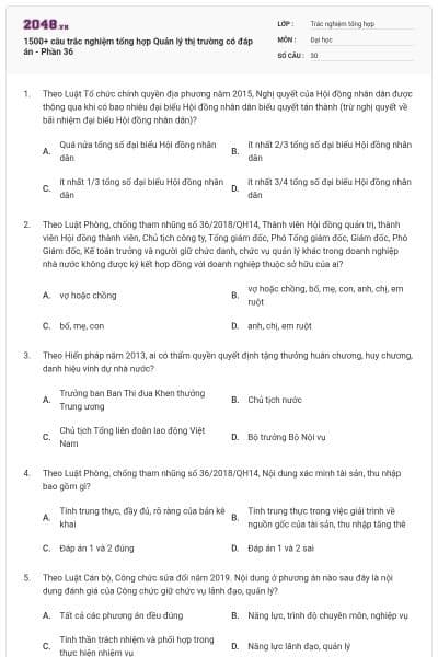 1500+ câu trắc nghiệm tổng hợp Quản lý thị trường có đáp án - Phần 36