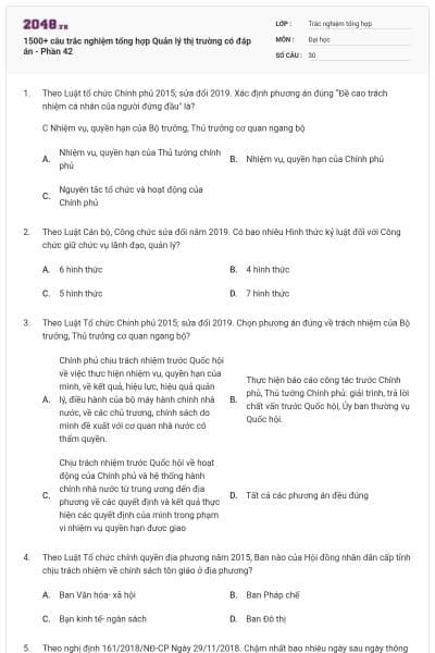1500+ câu trắc nghiệm tổng hợp Quản lý thị trường có đáp án - Phần 42