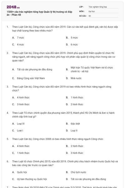 1500+ câu trắc nghiệm tổng hợp Quản lý thị trường có đáp án - Phần 48