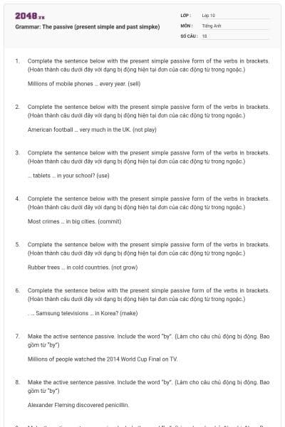 Grammar: The passive (present simple and past simpke)