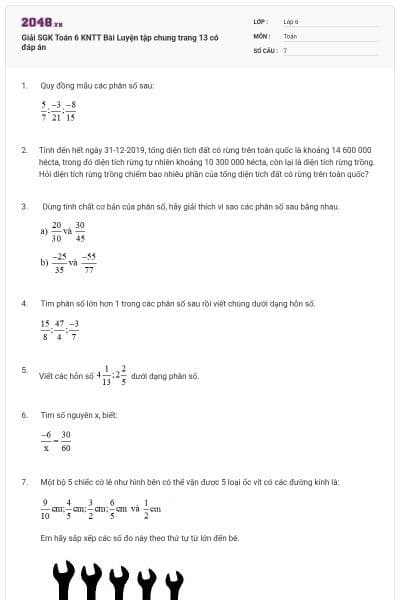 Giải SGK Toán 6 KNTT Bài Luyện tập chung trang 13 có đáp án