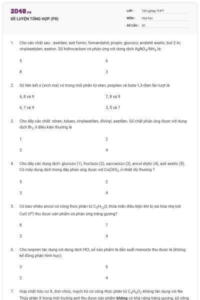 ĐỀ LUYỆN TỔNG HỢP (P8)