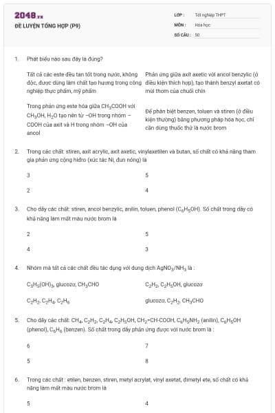 ĐỀ LUYỆN TỔNG HỢP (P9)