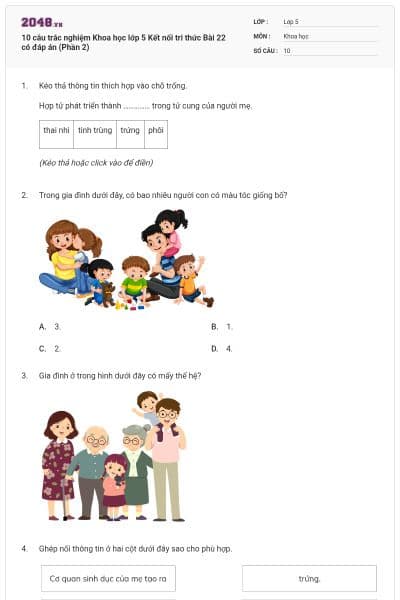 10 câu trắc nghiệm Khoa học lớp 5 Kết nối tri thức Bài 22 có đáp án (Phần 2)