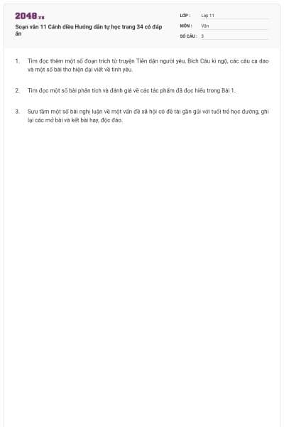 Soạn văn 11 Cánh diều Hướng dẫn tự học trang 34 có đáp án