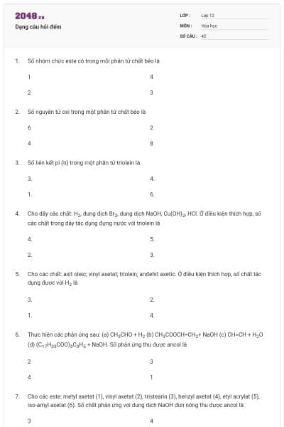 Dạng câu hỏi đếm