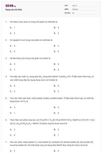 Dạng câu hỏi đếm