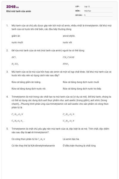 Khử mùi tanh của amin