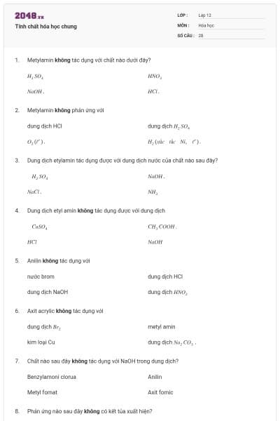 Tính chất hóa học chung