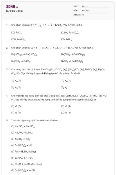 SỰ ĐIỆN LI (P3)