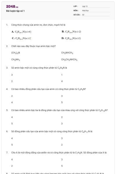 Bài luyện tập số 1