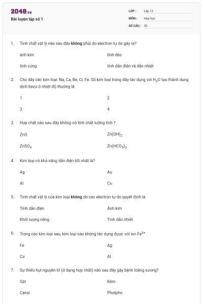 Bài luyện tập số 1