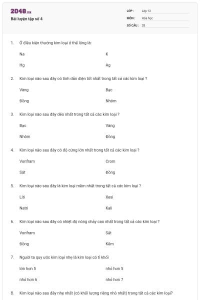 Bài luyện tập số 4