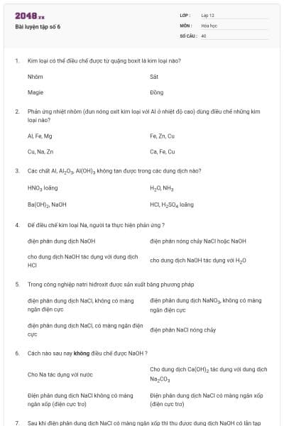 Bài luyện tập số 6