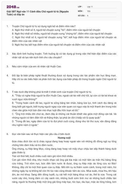 Giải SBT Ngữ văn 11 Cánh diều Chữ người tử tù (Nguyễn Tuân) có đáp án