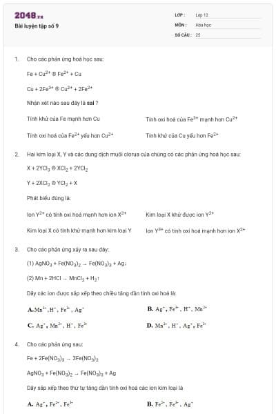 Bài luyện tập số 9