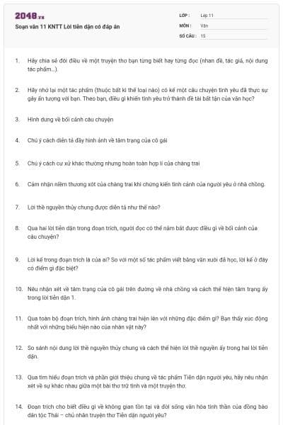 Soạn văn 11 KNTT Lời tiễn dặn có đáp án