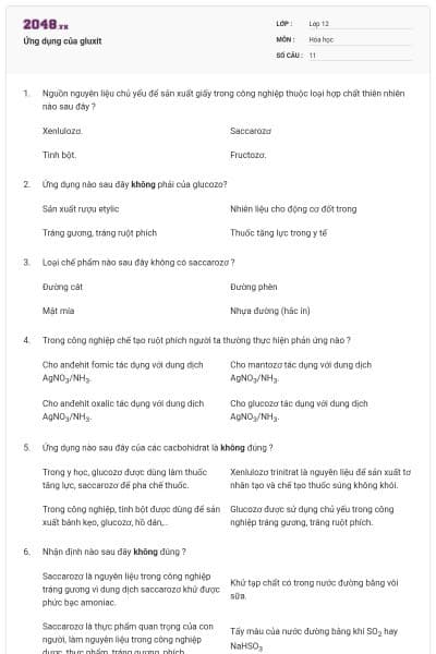 Ứng dụng của gluxit