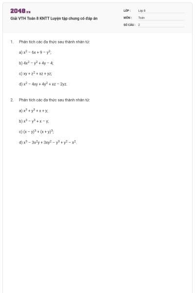 Giải VTH Toán 8 KNTT Luyện tập chung có đáp án