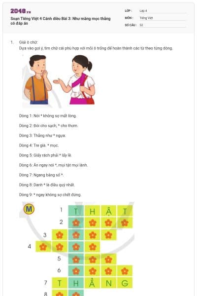 Soạn Tiếng Việt 4 Cánh diều Bài 3: Như măng mọc thẳng có đáp án