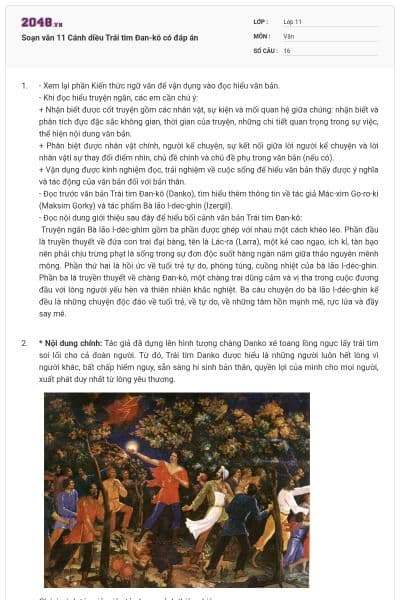 Soạn văn 11 Cánh diều Trái tim Đan-kô có đáp án