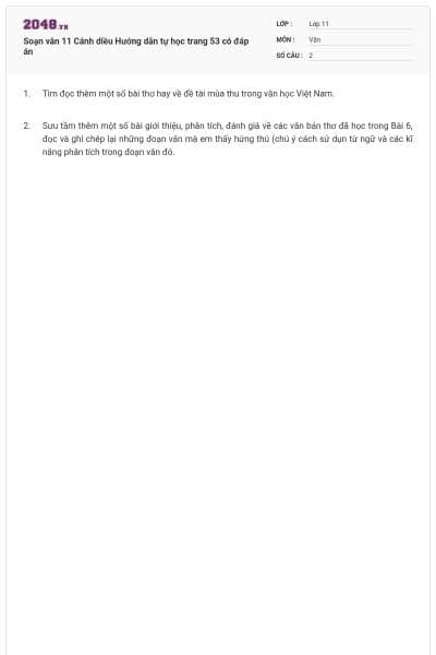 Soạn văn 11 Cánh diều Hướng dẫn tự học trang 53 có đáp án