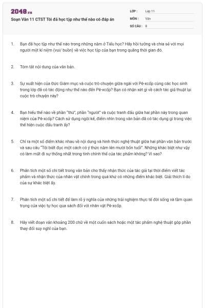 Soạn Văn 11 CTST Tôi đã học tập như thế nào có đáp án