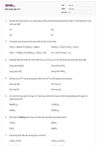 Bài luyện tập số 1