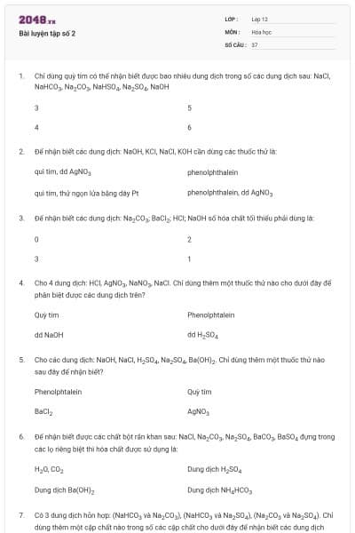 Bài luyện tập số 2