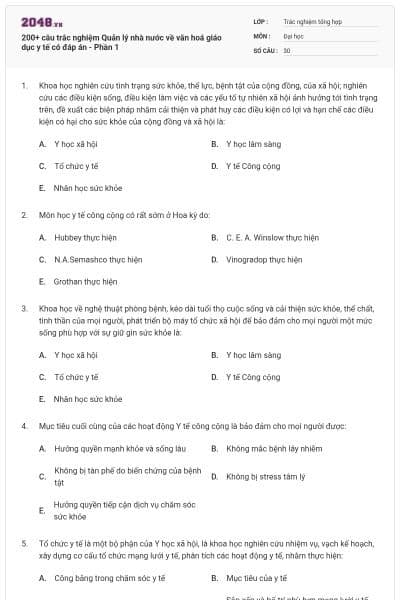 200+ câu trắc nghiệm Quản lý nhà nước về văn hoá giáo dục y tế có đáp án - Phần 1