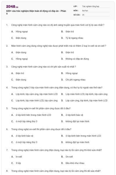 600+ câu trắc nghiệm Điện toán di động có đáp án - Phần 9