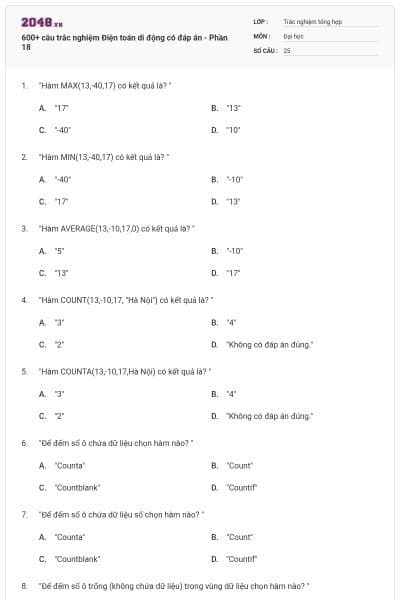 600+ câu trắc nghiệm Điện toán di động có đáp án - Phần 18