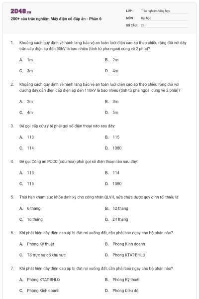 200+ câu trắc nghiệm Máy điện có đáp án - Phần 6