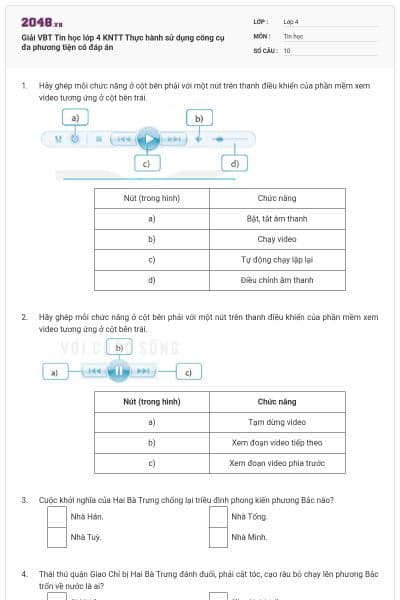 Giải VBT Tin học lớp 4 KNTT Thực hành sử dụng công cụ đa phương tiện có đáp án