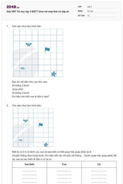 Giải VBT Tin học lớp 4 KNTT Chơi với máy tính có đáp án