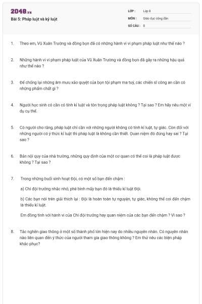 Bài 5: Pháp luật và kỷ luật