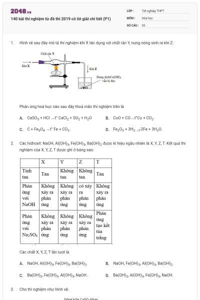 140 bài thí nghiệm từ đề thi 2019 có lời giải chi tiết (P1)